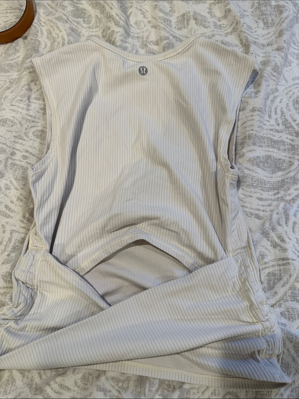 lululemon athletica Cream Ribbed Open-Back Tank